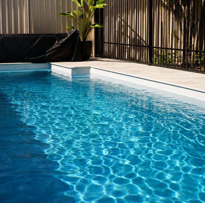 Aqua Mist pool beside a deck