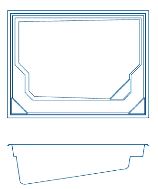 Diamond pool plan and section diagram